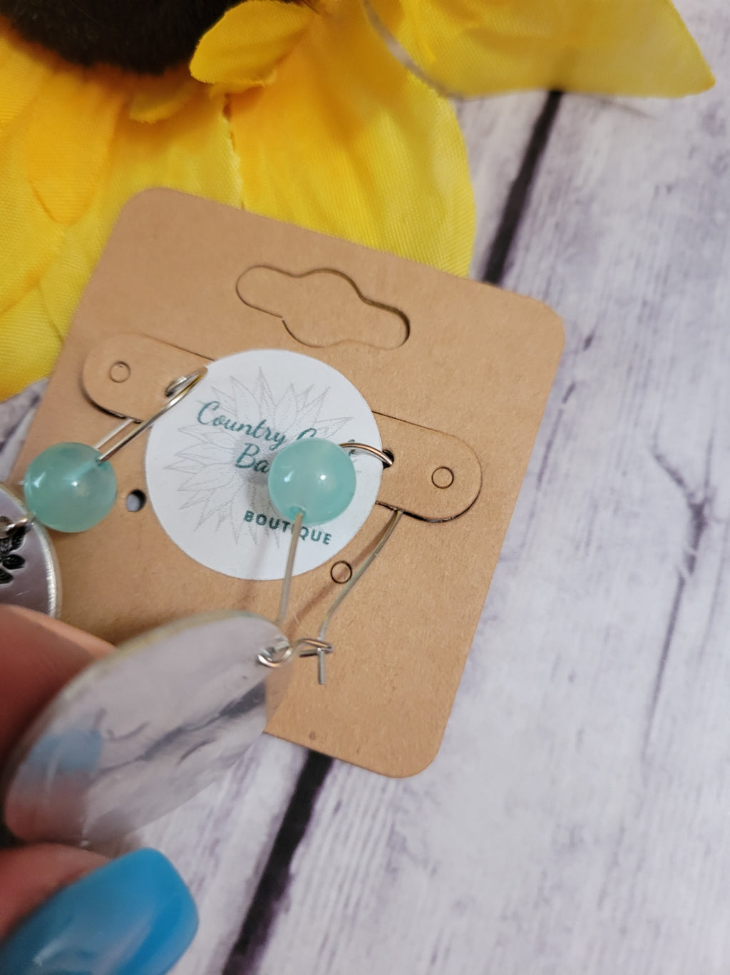 Mandala Moon - Green Country Craft Barn Earrings (#152)
