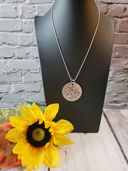 Fancy Moon Mandala- Silver  Country Craft Barn Necklace (#561)