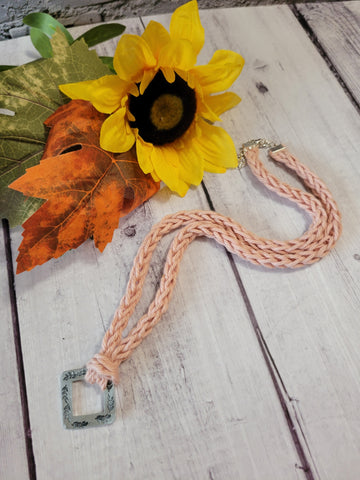 Ferns are Fun - Pink Country Craft Barn Necklace (#559)