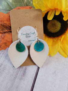 Peacock Drop - Teal Country Craft Barn Earrings (#155)