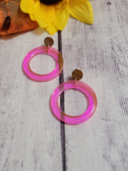 Peachy Pink Ringlings - Country Craft Barn Earrings (#162)