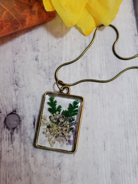 Fancy Flowers - Brass Country Craft Barn Necklace (#562)