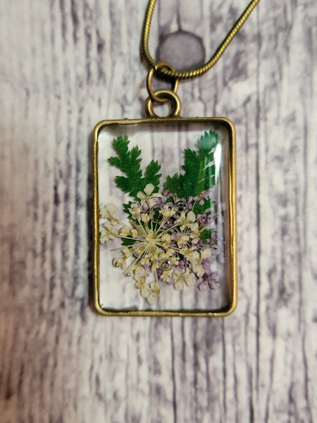 Fancy Flowers - Brass Country Craft Barn Necklace (#562)