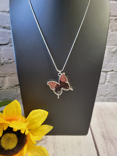 Bi-Color Butterfly - Rose Gold/Dark Horse - Country Craft Barn Necklace (#564)