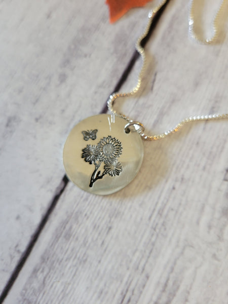 Field of Wild Flowers - Silver Country Craft Barn Necklace (#568)