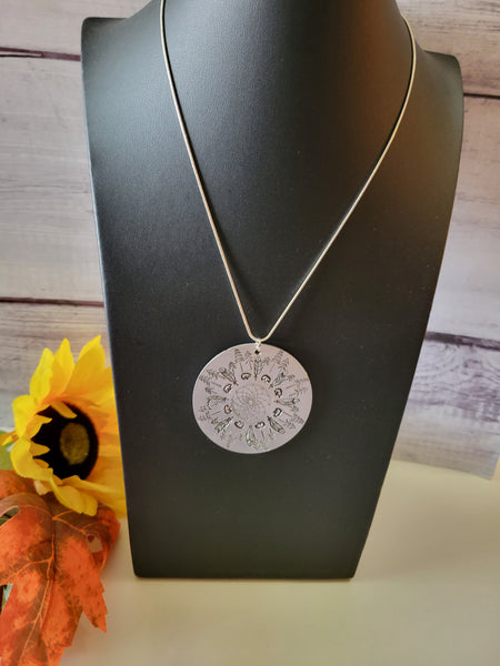 Brave Bear Mandala - Silver Country Craft Barn Necklace (#567)