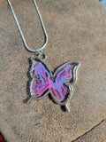 Tie Dye Butterfly - Purple Country Craft Barn Necklace (#501)