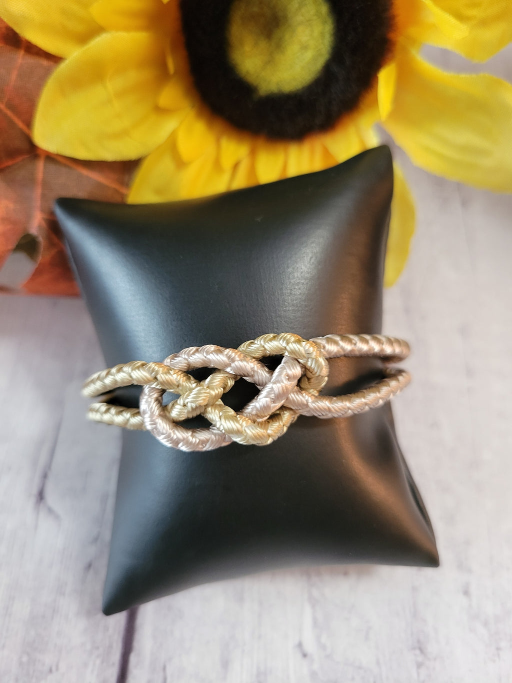 Josephine Knot BoHo Khaki/Desert Sand Cording Country Craft Barn Bracelet (#361)
