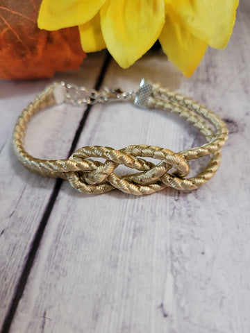 Josephine Knot BoHo Khaki Cording Country Craft Barn Bracelet (#356)