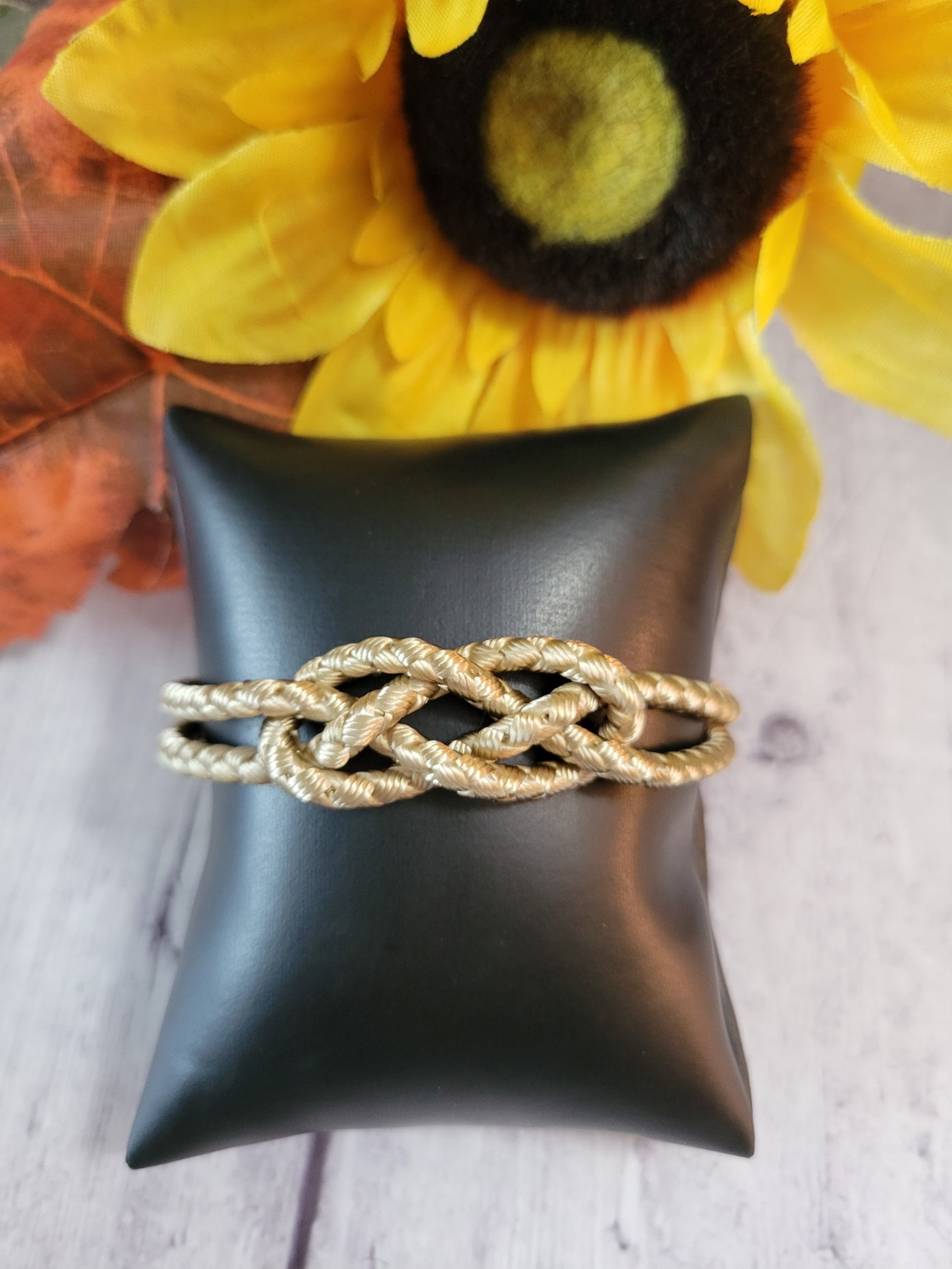 Josephine Knot BoHo Khaki Cording Country Craft Barn Bracelet (#356)
