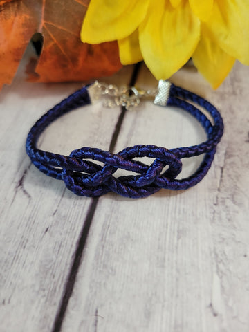 Josephine Knot BoHo Blue Cording Country Craft Barn Bracelet (#353)