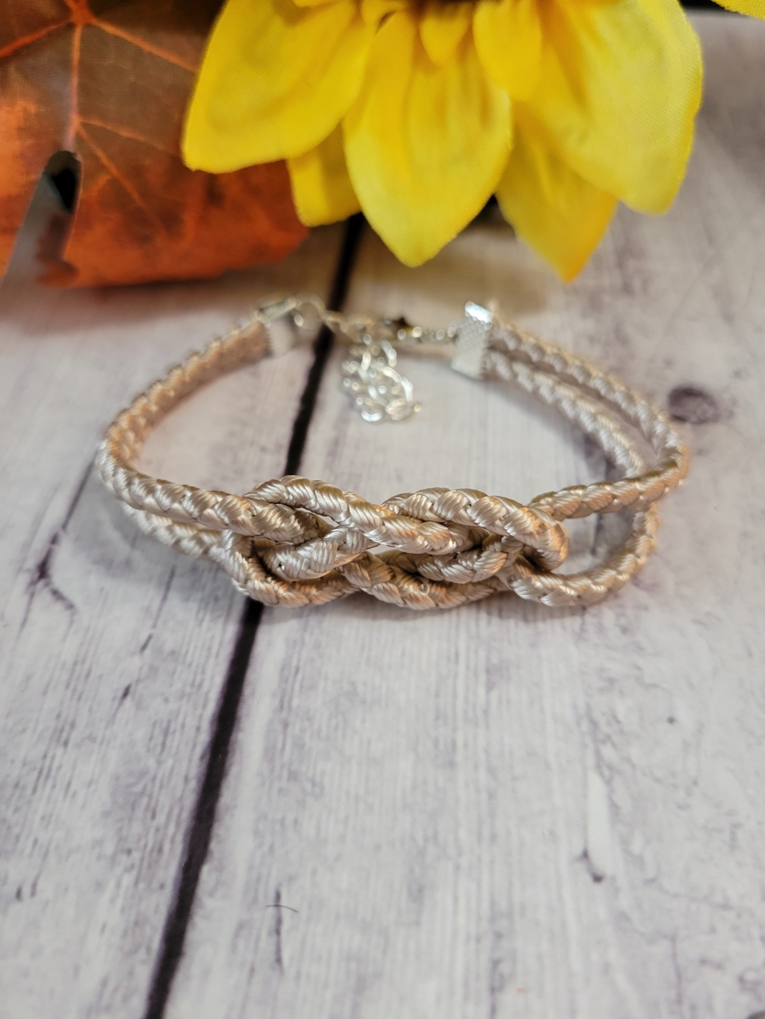 Josephine Knot BoHo Desert Sand Cording Country Craft Barn Bracelet (#352)