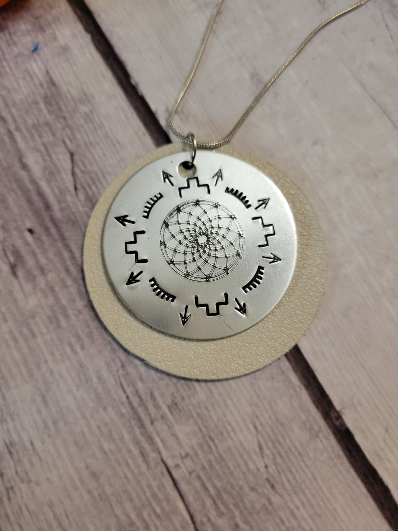 Southwest Delight - White Country Craft Barn Necklace (#571)