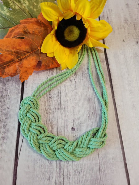 Lovely Braid - Light Green Country Craft Barn Necklace (#574)