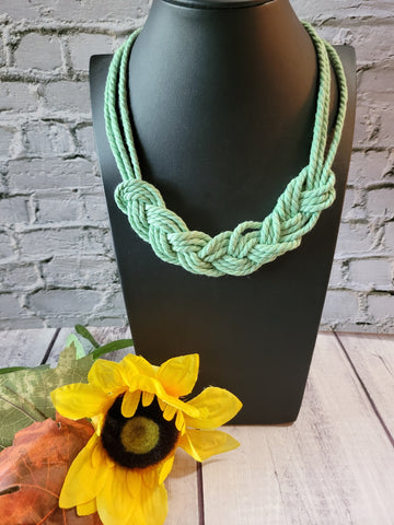 Lovely Braid - Light Green Country Craft Barn Necklace (#574)