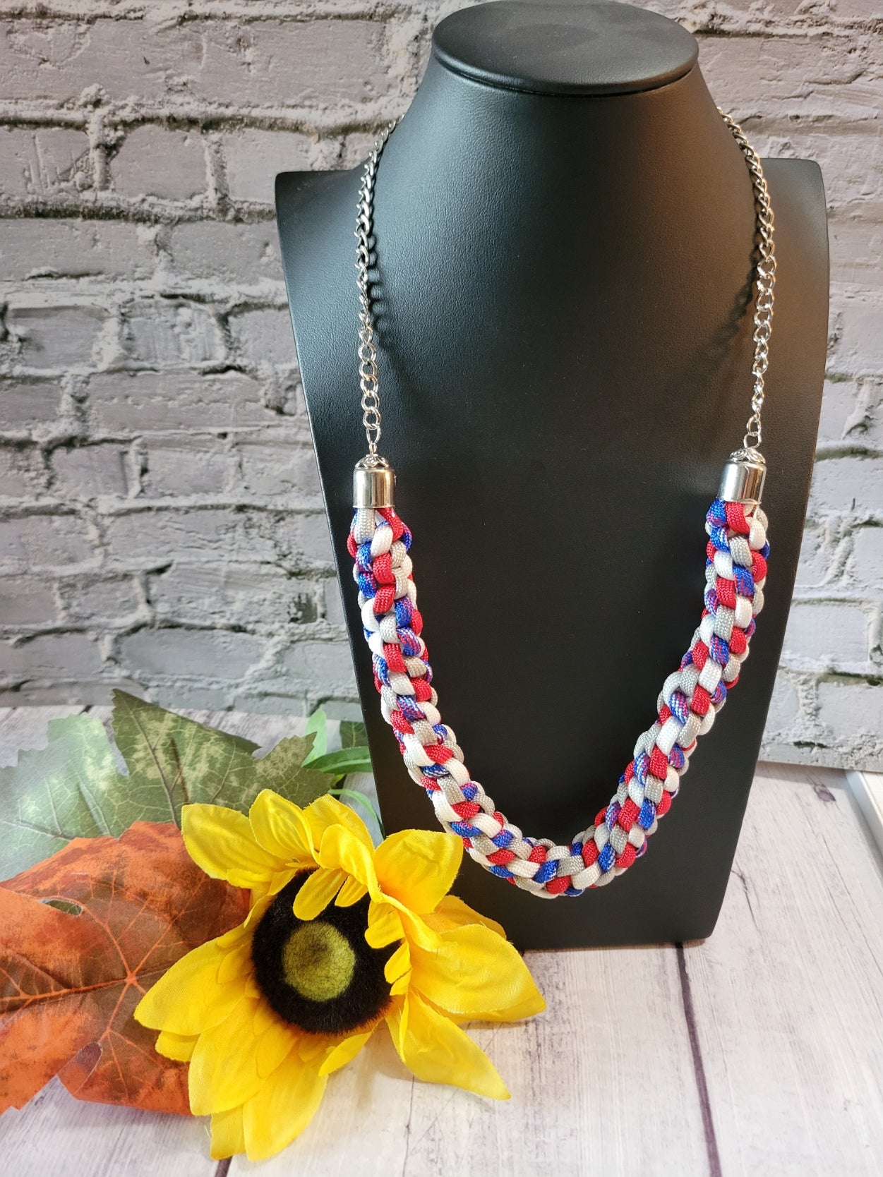 Patriotic Braid - Multi Country Craft Barn Necklace (#576)