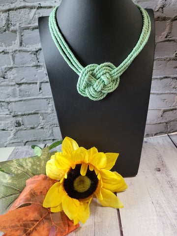 Celtic Knot - Light Green Country Craft Barn Necklace (#573)