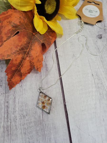 Fall Floral - Golden Rod Country Craft Barn Necklace (#571)