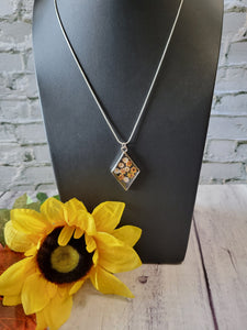 Fall Floral - Golden Rod Country Craft Barn Necklace (#571)