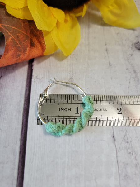 Macrame Small Twist - Light Green Country Craft Barn Earrings (#176)