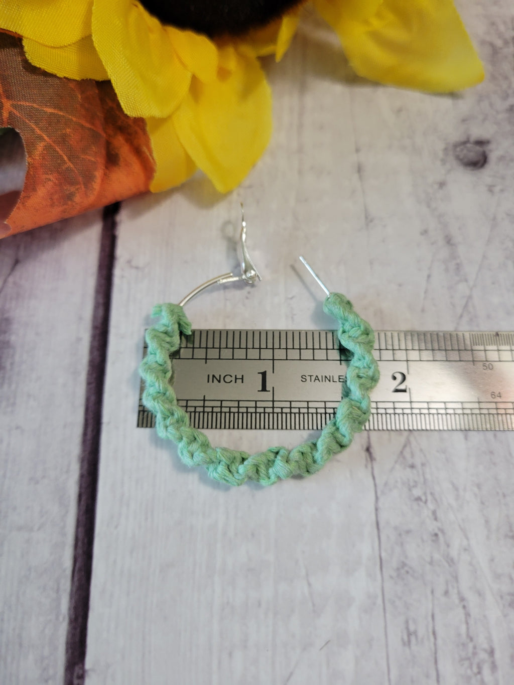 Macrame Twist - Light Green Country Craft Barn Earrings (#167)