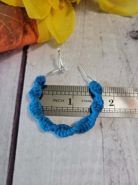 Macrame Twist - Lake Blue Country Craft Barn Earrings (#171)