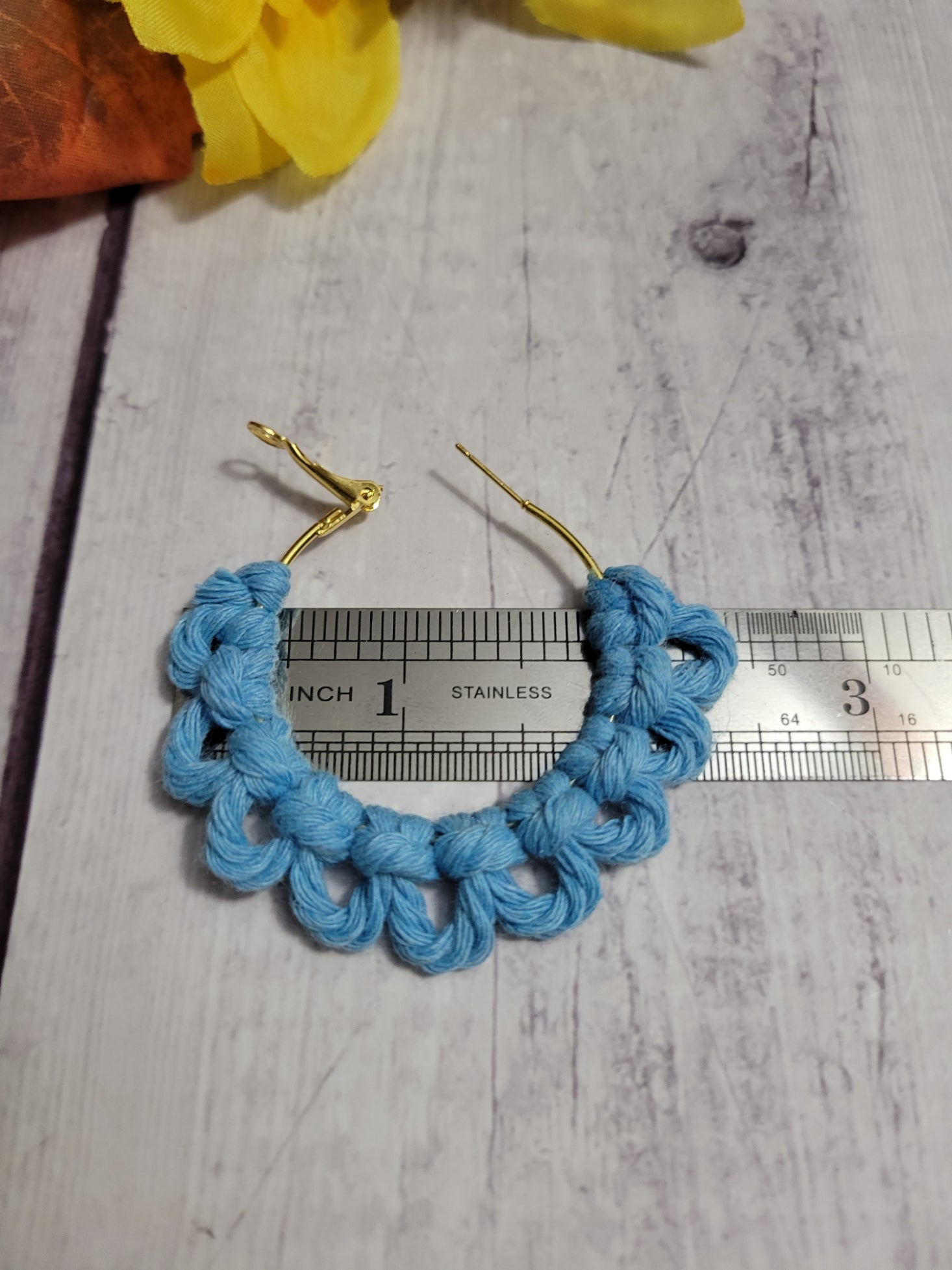 Lark Head Loop - Sky Blue Country Craft Barn Earrings (#183)