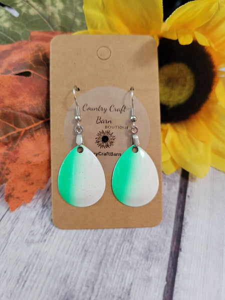 Lured In - Green/White Country Craft Barn Earrings (#076)