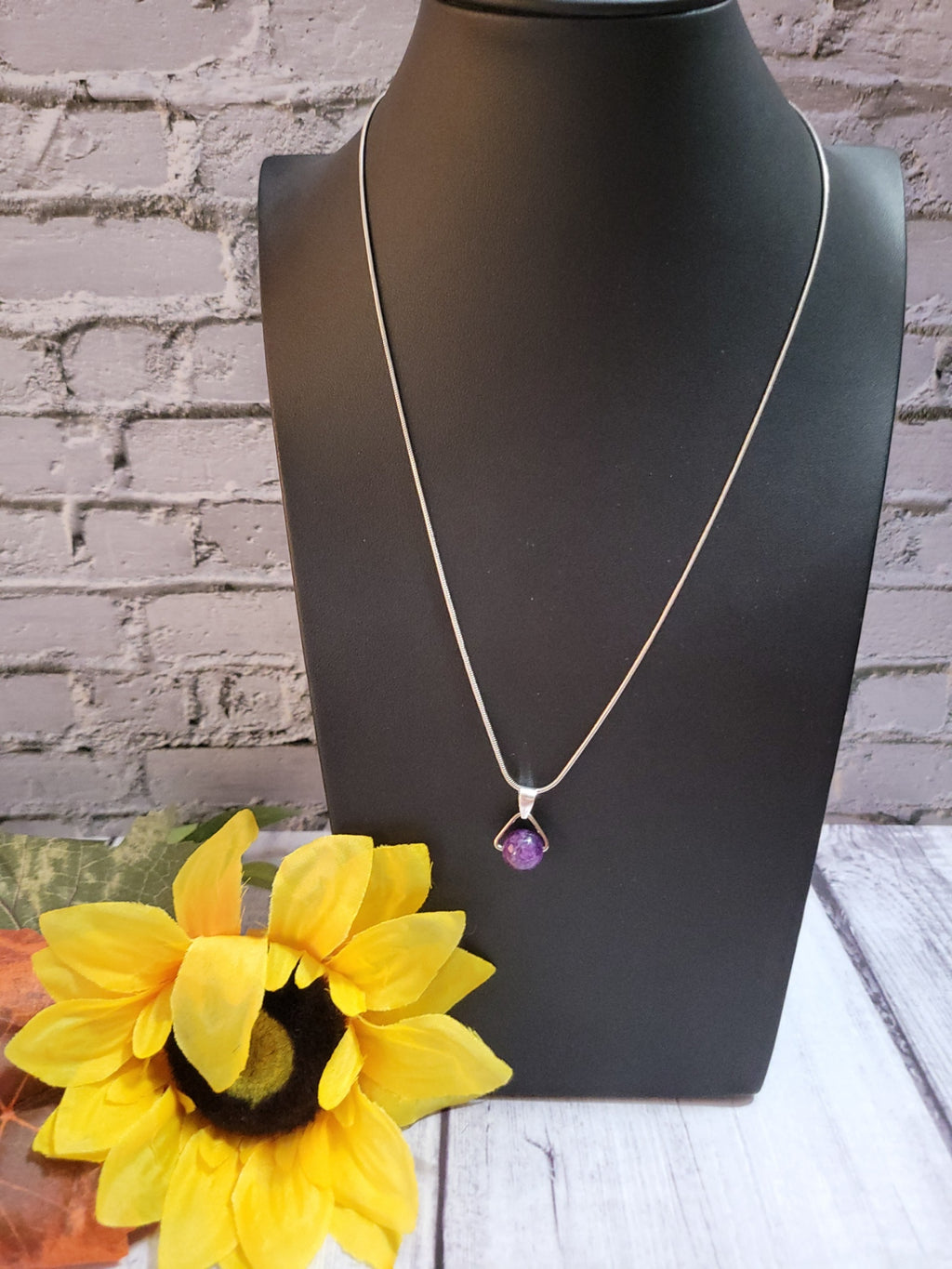 Dainty Drop - Purple Amethyst Country Craft Barn Necklace (#584)