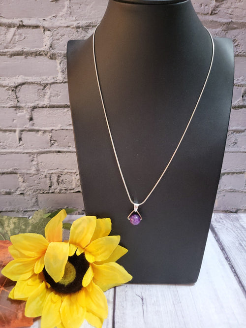 Dainty Drop - Purple Amethyst Country Craft Barn Necklace (#584)