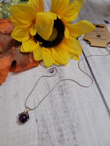 Dainty Drop - Purple Amethyst Country Craft Barn Necklace (#584)