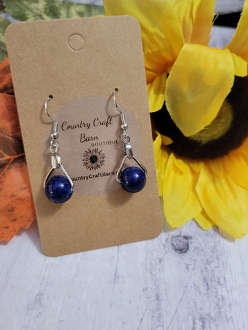 Dainty Drop - Sodalite Blue Country Craft Barn Earrings  (#141)