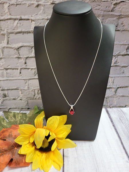 Dainty Drop - Red Country Craft Barn Necklace (#581)