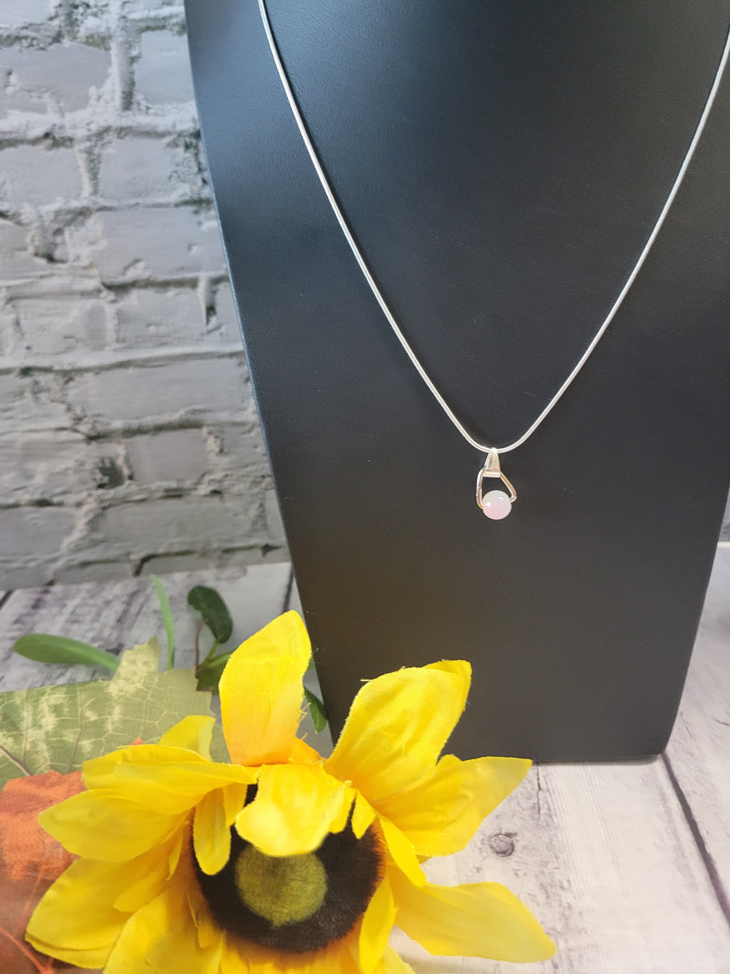 Dainty Drop - Pink/Green Ombre Country Craft Barn Necklace (#586)
