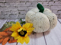 Fall Knit Pumpkin -Ivory Tweed Country Craft Barn Decoration (#1854)