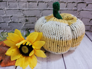 Fall Knit Pumpkin -Striped Country Craft Barn Decoration (#1856)