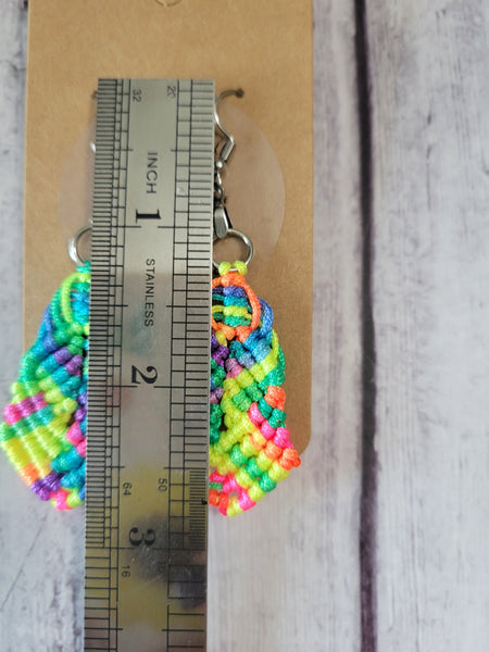 Square Macrame - Rainbow Country Craft Barn Earrings (#185)