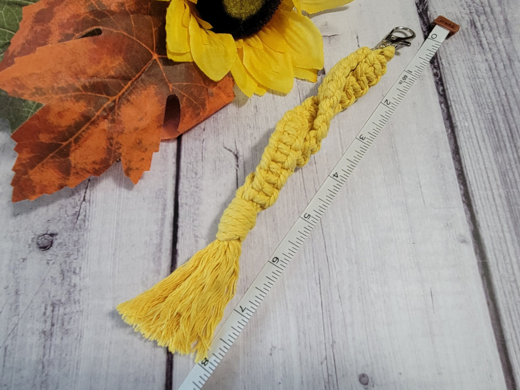 Square Knot Twist - Mustard Yellow Country Craft Barn Key Chain (KCM-84)