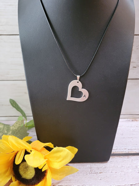 "A" Initial Necklace - Black Country Craft Barn Necklace (#593)