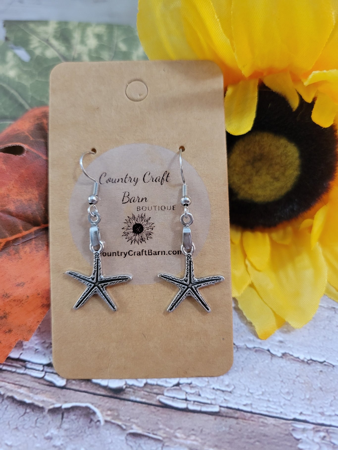 Starfish - Silver Country Craft Barn Earrings (#193)