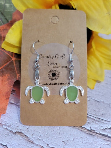 Sea Turtle - Green Country Craft Barn Earrings (#198)