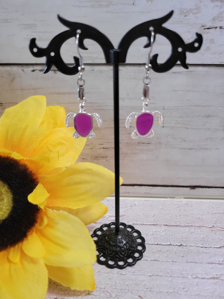 Sea Turtle - Purple Country Craft Barn Earrings (#199)