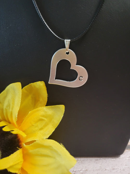 "C" Initial Necklace - Black Country Craft Barn Necklace (#595)