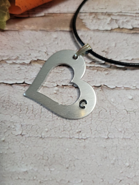 "C" Initial Necklace - Black Country Craft Barn Necklace (#595)