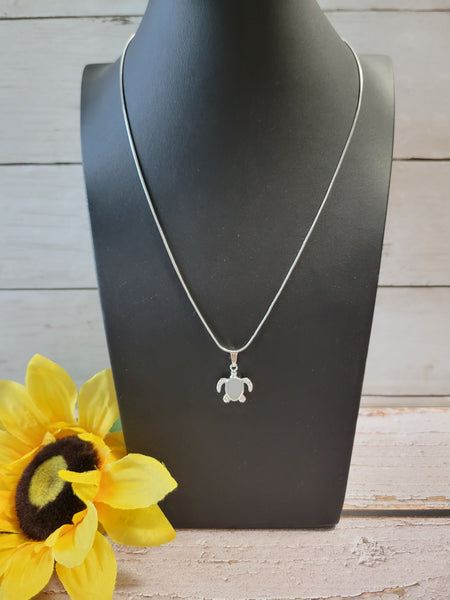 Sea Turtle - White Country Craft Barn Necklace (#601)