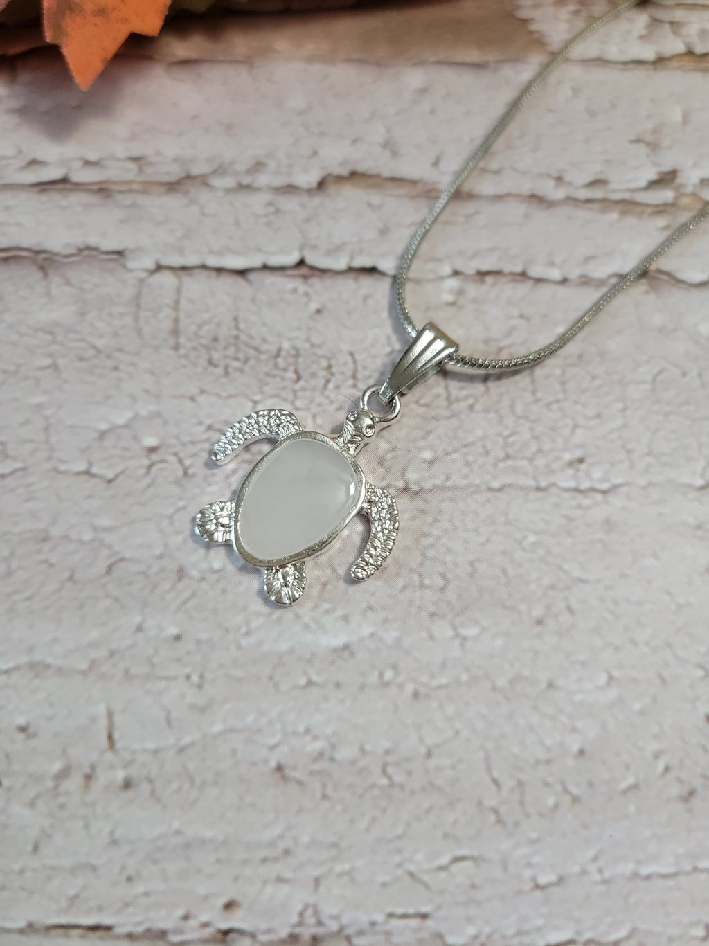 Sea Turtle - White Country Craft Barn Necklace (#601)