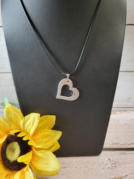 "E" Initial Necklace - Black Country Craft Barn Necklace (#597)