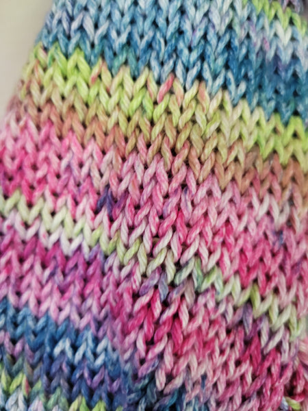 Pink, Green & Purple - Multi Colored Country Craft Barn Infinity Scarf (#1020)