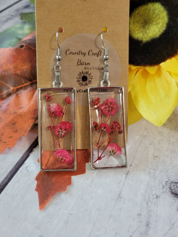 Baby's Breath - Red Country Craft Barn Earrings (#202)