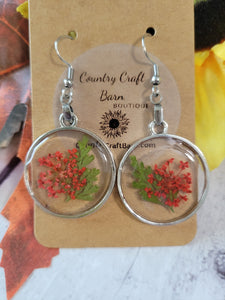 Queen Anne Lace- Red Country Craft Barn Earrings (#201)